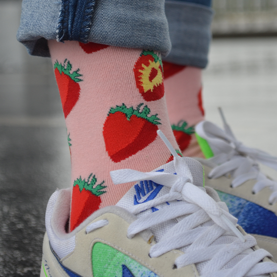 Chaussettes Rose Fraises